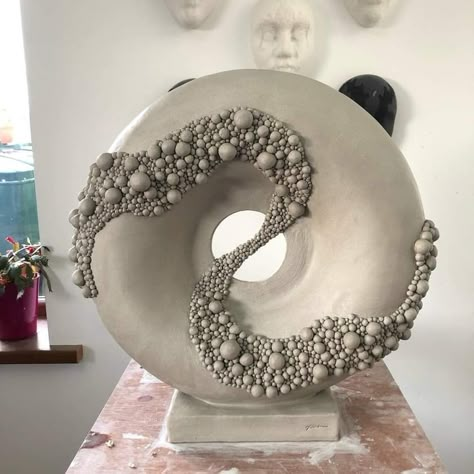 Ceramic Surface Texture, Advanced Ceramics Projects, Ceramic Doughnut, Abstract Clay Sculpture, Textured Ceramics, Ceramic Handbuilding, Ceramic Sculpture Ideas, Abstract Ceramic Sculpture, Clay Forms