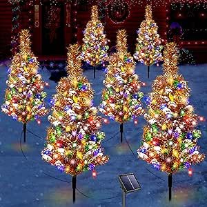 Front Porch Pathway, Cemetery Garden, Solar Christmas Decorations, Christmas Tree Outdoor, Solar Christmas Tree, Garden Patio Decor, Cemetery Decorations, Outdoor Trees, Real Christmas Tree