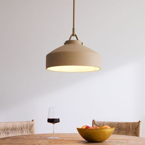 Modern Pendant Lighting | West Elm Henry Pendant, Dining Table Pendant Light, Lights Over Island, Table Pendant Light, Lights Over Kitchen Island, Ceramic Pendant Light, Dome Pendant Lighting, Dining Room Light Fixtures, Metal Canopy