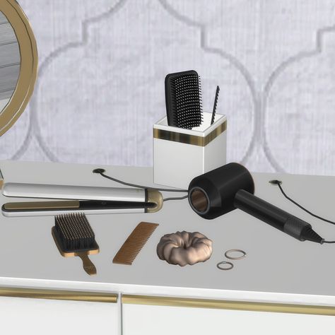 Luxe Hair Tools Set - The Sims 4 Build / Buy - CurseForge Sims Nails, Ts4 Clutter, Sims 4 Beds, Sims Furniture, Hair Tool Set, Sims 4 Clutter, Sims 4 Body Mods, Sims 4 Teen, Casas The Sims 4