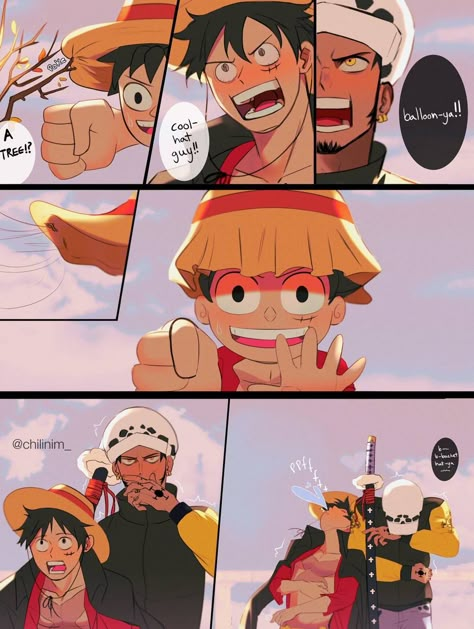 @chilinim_ on Twitter
#OnePiece #TrafalgarLaw #MonkeyDLuffy #Luffy #Lulaw Luffy And Law, Law Luffy, One Piece Cartoon, One Piece Meme, One Piece Crew, The Pirate King, One Piece Ship, One Peace, One Piece Funny