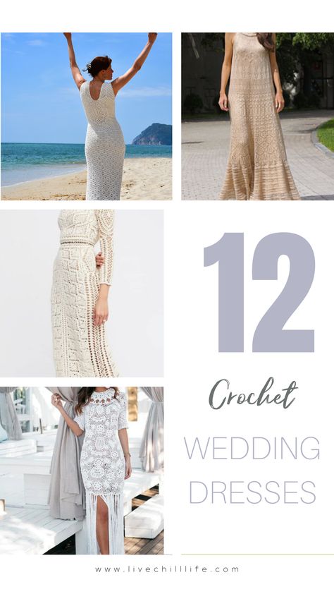 Crochet Wedding Dress Handmade, Crochet Wedding Dress Plus Size, Crochet Fancy Dress Pattern, Elegant Crochet Dress Patterns, Crochet Wedding Dress Free Pattern, Wedding Dresses Crochet, Wedding Dress Crochet Pattern, Free Crochet Wedding Dress Pattern, Crochet Lace Wedding Dress