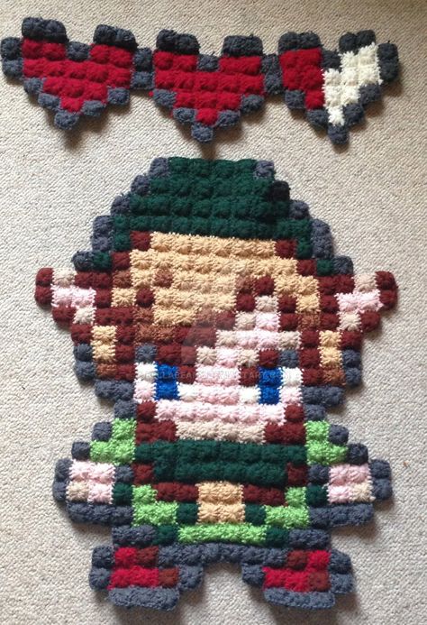 Zelda Tapestry Crochet, Crochet Zelda Blanket, Loz Crochet, Legend Of Zelda Crochet, Zelda Crochet, Geek Crochet, Xmas Quilts, Nerdy Crochet, Anime Crochet