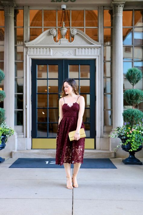 Maroon dress outfit