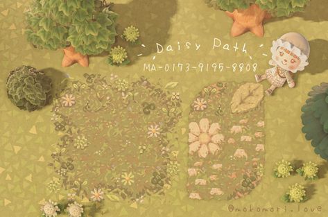 Acnh Daisy Path, Cottagecore Animal Crossing, Acnh Cottagecore, Forest Core, Animal Crossing Guide, Animal Crossing Qr Codes Clothes, Animal Crossing Wild World, Path Design, Qr Codes Animal Crossing