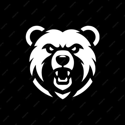 Premium Vector | Bear Logo Black and White Bear Graphic Design, Leon Logo, Bear Icon, Logo Black And White, Chicago Bears Logo, Bears Logo, Bear Vector, Funny Bears, Bear Logo