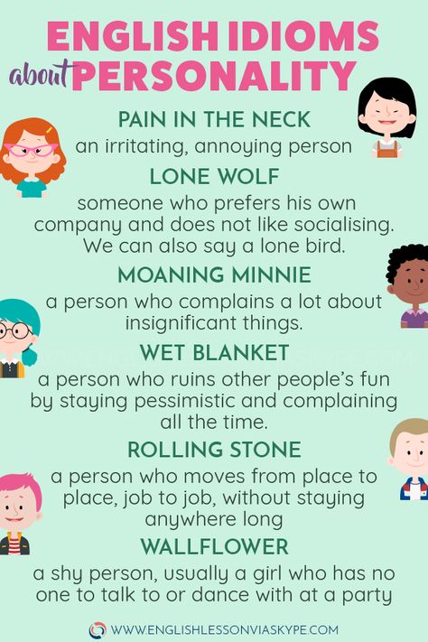 Learn English Idioms related to Character and Personality. Learn to describe people in English. Improve your English vocabulary. #learnenglish #englishlessons #englishteacher #ingles #aprenderingles #englishvocabulary Idioms About Personality, Personality Idioms, People Idioms, English Poster, Speak Fluent English, Describe Your Personality, About Character, English Phrases Idioms, Idioms And Phrases