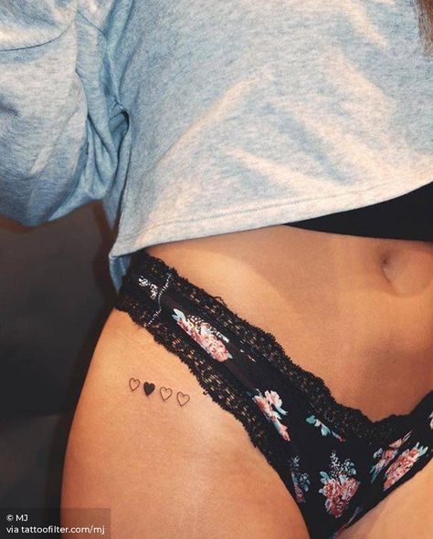 Tattoo On Hip Bone, Simple Line Tattoo, Tiny Heart Tattoos, Explore Tattoo, Hip Tattoos Women, 4 Tattoo, Small Love Tattoos, Dope Tattoos For Women, Line Art Tattoos