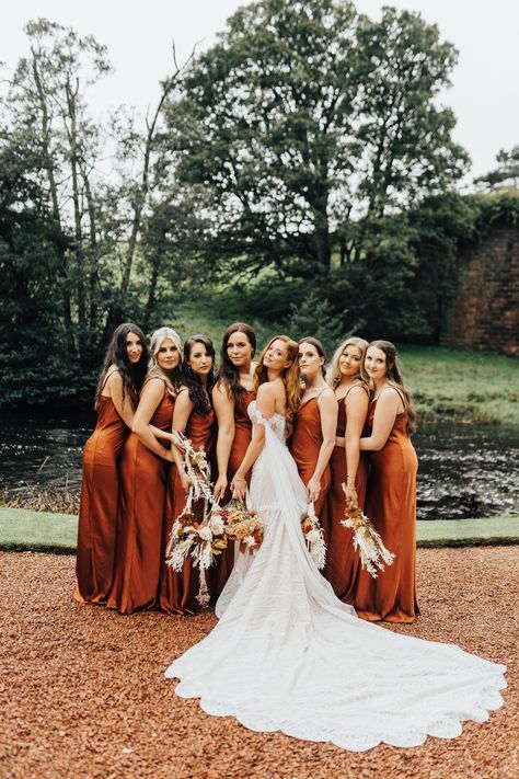 Russet Bridesmaid Dress, Fall Wedding Bridesmaid Dresses Burnt Orange, Rust Coloured Bridesmaid Dress, Spice Bridesmaids Dresses, Deep Orange Bridesmaid Dresses, Satin Terracotta Bridesmaid Dresses, Satin Rust Bridesmaid Dresses, Auburn Bridesmaid Dresses, Cinnamon Color Bridesmaid Dresses