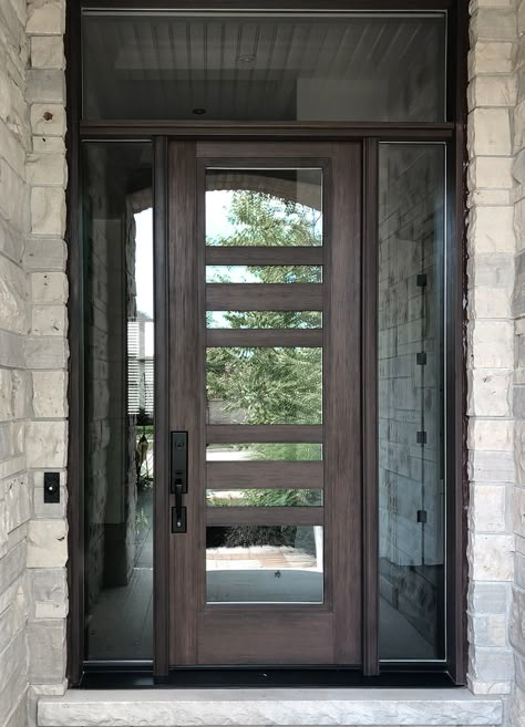 Scandinavian Exterior Doors, Modern Front Doors With Glass Panels, Farmhouse Front Doors, Glass Entry Doors, Luxurious Entrance, Craftsman Front Doors, Glass Front Doors, Entry Door With Sidelights, French Front Doors