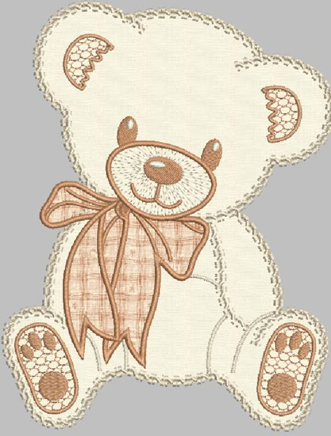 Bear applique free embroidery design - Applique free designs - Machine embroidery community Machine Applique Designs Free, Bear Applique Pattern Free, Applique Designs Embroidery, Embroidery Designs For Kids, Kids Embroidery, Patchwork Embroidery, Applique Designs Free, Embroidery Machine Applique Designs, Machine Embroidery Designs Baby