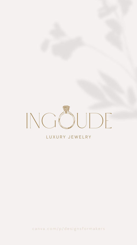 Neutral Gold Luxury Vintage Diamond Ring Jewelry Logo Jewelry Template Design, Logo For Jewellery Business, Logo Fonts Free, Jewelry Logo Ideas, Jewelry Brand Logo, Jewellery Logo, Modern Branding Design, Accessories Logo, Etsy Shop Branding