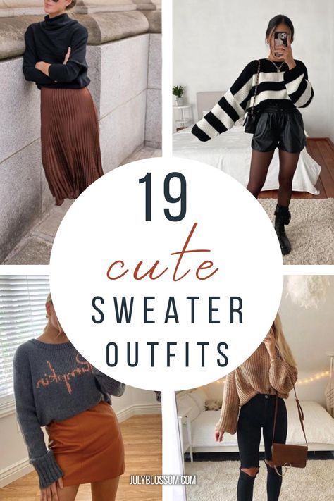 Oversized Sweater Outfit Winter, Warm Sweaters Outfits, Winter Pullover Outfits, Big Knit Sweaters, Pullover Sweaters Outfits, Sweater Outfit Ideas, Sweater And Jeans Outfit, Cute Sweater Outfits, Outfit Ideas For Fall