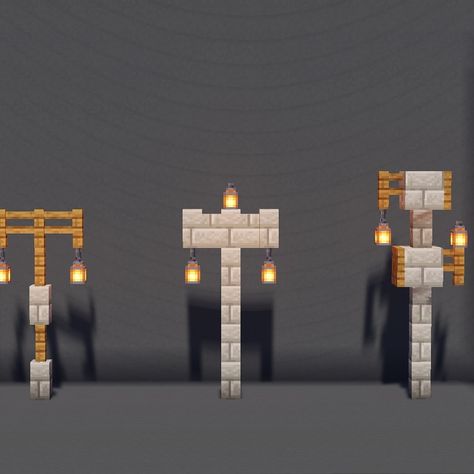 Here are three more lighting ideas!!! (lantern edition)💯 Swipe for more👉👉 #minecraft #minecraft4ever #minecraftbuilds #decor #lighting… Minecraft Lighting Ideas, Minecraft Lantern, Minecraft Shops, Minecraft Building Guide, Minecraft Statues, Minecraft Wall, Minecraft Decoration, Minecraft Structures, Lantern Designs