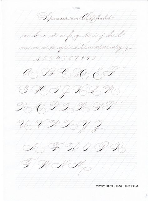 My Spencerian Exemplar — Huy Hoang Dao Teaching Cursive, Calligraphy Worksheet, Script Alphabet, Free Calligraphy Fonts, Hand Lettering Practice, Handwriting Alphabet, Copperplate Calligraphy, Calligraphy For Beginners, Learn Calligraphy