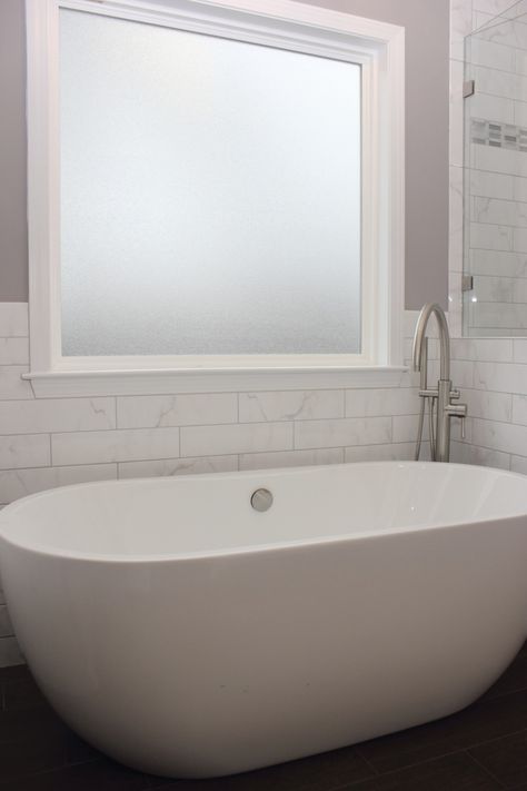 Small Bathroom Remodel Designs, Bedroom Addition, Frosted Window, Team Green, Frosted Windows, Soaker Tub, Bathroom Remodel Designs, Bathroom Windows, Bathroom Update