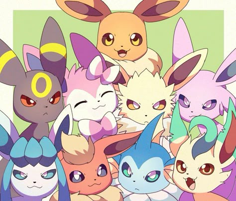 Eeveelutions Fanart, All Eeveelutions, Evee Evolution, Eeveelution Squad, Eevee Cute, A Silent Voice Anime, Baby Pokemon, Pokemon Eevee Evolutions, Eevee Evolution