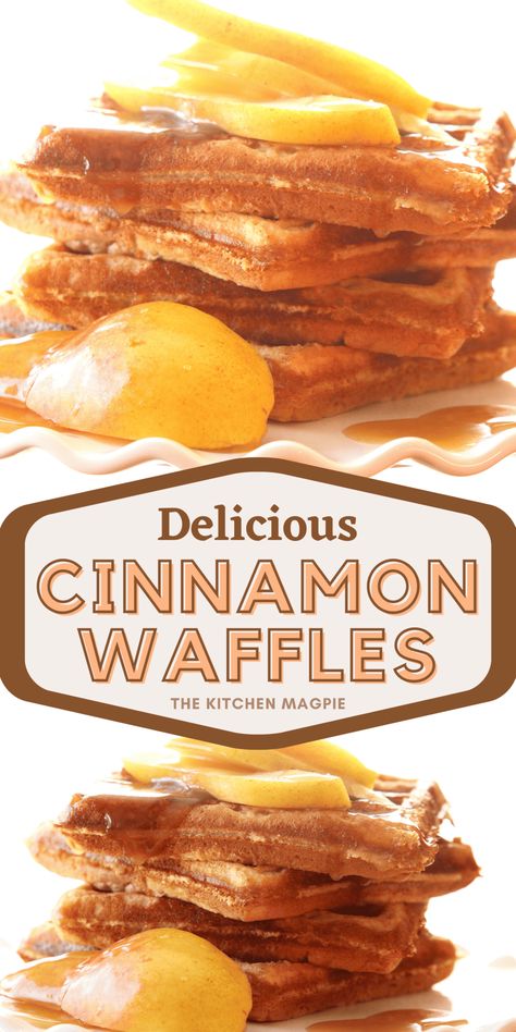 Cinnamon Waffles - The Kitchen Magpie Cinnamon Bun Waffles, Mini Waffle Recipe, Brunch Waffles, Waffle Breakfast, Cinnamon Waffles, Air Fryer Recipes Appetizers, Waffle Iron Recipes, Brunch Desserts, Snack Prep