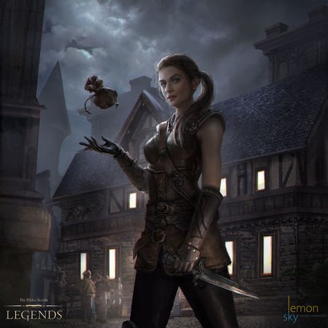 ArtStation - Elder Scrolls Legends : Breton Rogue , Gabriela Dea Julia Breton Elder Scrolls, Bag Of Coins, Elder Scrolls Legends, Light Armor, Elder Scrolls Games, Skyrim Art, Elder Scrolls Art, Elder Scrolls Skyrim, Elder Scrolls Online