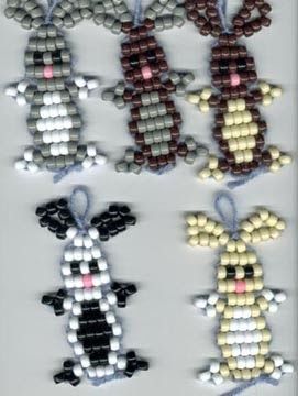 Pony Bead Bunny Pattern, Disney Pony Bead Patterns, Pony Bead Patterns Easy, Bead Animals Patterns Easy, Beaded Rabbit, Beady Buddies, Beaded Bunny, Pony Bead Animals, Bead Animals