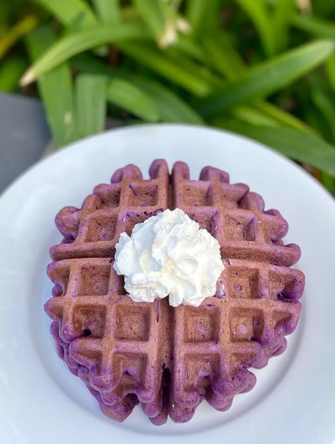 Ube Mochi Waffle Recipe, Mochi Waffle Recipe, Ube Mochi, Mochi Waffles, Recipe Categories, Ube Recipes, Dream Cafe, Sweet Rice, Purple Yam