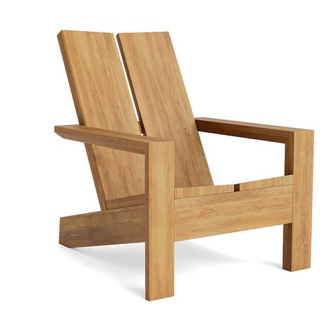 Palmetto Outdoor Adirondack Chair | Mitchell Gold + Bob Williams Skateboard Furniture, Modern Adirondack Chair, Adirondack Style, Adirondack Chair Cushions, Modern Adirondack, Wood Carving Furniture, Diy Woodworking Projects, Weathered Teak, Mitchell Gold Bob Williams