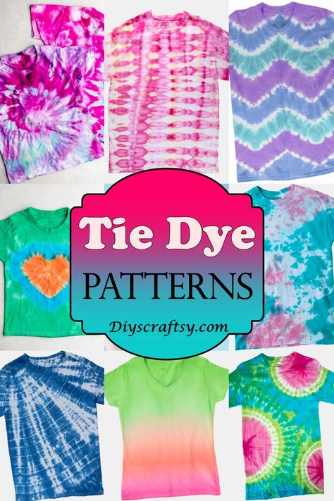 11 Tie Dye Patterns And Folding techniques For Beginners - DIYS Craftsy Coolest Tie Dye Patterns, Tie Dye For A Large Group, The Dye Patterns Easy, Types Of Tie Dye Patterns, Tie Dye Patterns Kaleidoscope Diy, Single Color Tie Dye, Tye Dye Folding Techniques, Tie Dye Folds, Tie Dye For Beginners