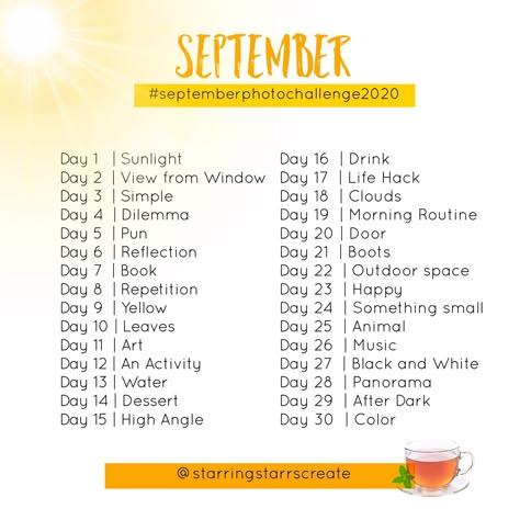 Photography Challenge September, September Daily Challenge, September Picture Challenge, Monthly Photography Challenge, September Photo A Day, Photography Challenge 2023, September Gratitude, September Prompts, Defi Photo