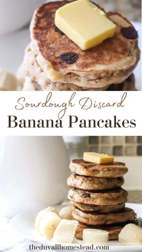 Brown Sugar Pancakes, Sourdough Discard Banana, Sourdough Breakfast Recipes, Discard Pancakes, Sourdough Einkorn, Iced Pumpkin Cookies, Sourdough Breakfast, Banana Chocolate Chip Pancakes, Farm To Table Recipes