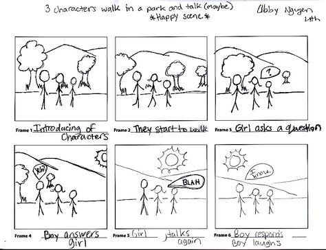 storyboard example Simple Story Board Illustration Ideas, Storyboard Examples Student, Story Board Drawing, Storyboard Ideas Simple, Story Board Illustration Ideas, Simple Storyboard, Cartoon Storyboard, Storyboard Layout, Storyboard Film