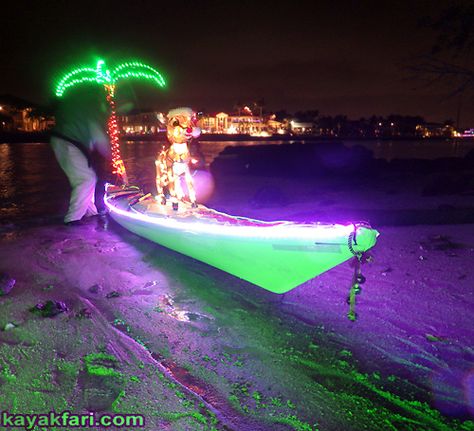 Kayak night lights LED kayakfari paddling Holidays new year | kayakfari ( kayak .. far .. i ) Kayak Lights, Lake Boats, Sea Stories, Boat Parade, Pirate Life, Christmas Outdoor, Lights Led, Kayaks, Led Night Light