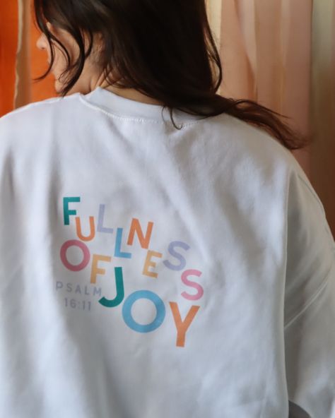 Church Shirt Designs, Fullness Of Joy, Joy White, Psalm 16:11, Path Of Life, Christian Shirts Designs, Church Shirt, Shirt Design Inspiration, Christian Clothing