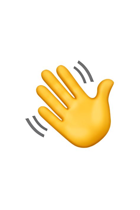 The waving hand emoji 👋 depicts a single hand with all fingers extended and the palm facing outward. The hand appears to be waving or saying hello. The color of the hand varies depending on the platform, but it is typically a shade of yellow or beige. Hand Emoji Meanings, Wave Emoji, Waving Hand, Hand Emoji, Waves Photos, Apple Logo Wallpaper Iphone, Resin Art Painting, Apple Logo Wallpaper, Digital Business Card