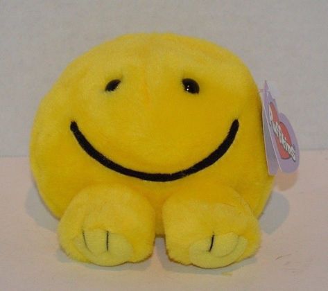 Smiley Face, Stuffed Animal, Smiley, Yellow, White