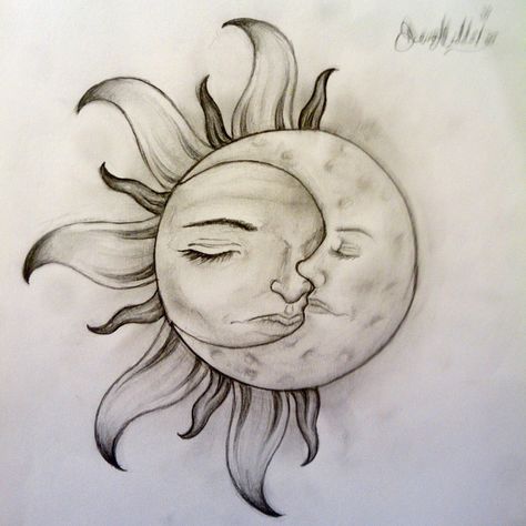 Sun And Moon Tattoo Designs | sun and moon tattoo design. would love to have this without the faces though. Sun And Moon Tattoo, Moon Drawing, Moon Face, Sun And Moon, Moon Tattoo, A Drawing, Drawing Ideas, Moon, Sun