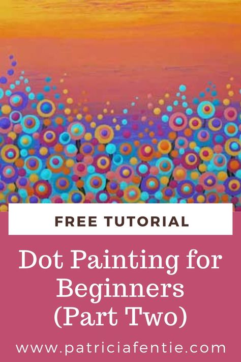 Learn how to dot paint an abstract garden. This dot painting technique is perfect for beginners as you learn how to use dotting tools, how to place the dots inside each other, and how to get the consistency of the paint right. It's great practice before moving on to mandala designs. How To Dot Paint Tutorials, Dot Painting Patterns For Beginners Free, Painting With Dots, Easy Dot Painting For Beginners, Acrylic Dot Painting Ideas, Dot Painting Patterns For Beginners, Dot Painting On Rocks, Dot Painting For Beginners Tutorial, Landscape Drawing Tutorial