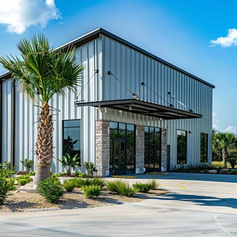 Metal Buildings | Custom Designs | In-House Engineers Warehouse Office Design Exterior, Metal Building Office, Farm Office Building, Small Factory Design, Modern Warehouse Design Exterior, Industrial Building Exterior, Modern Warehouse Design, Warehouse Design Exterior, Warehouse Office Design