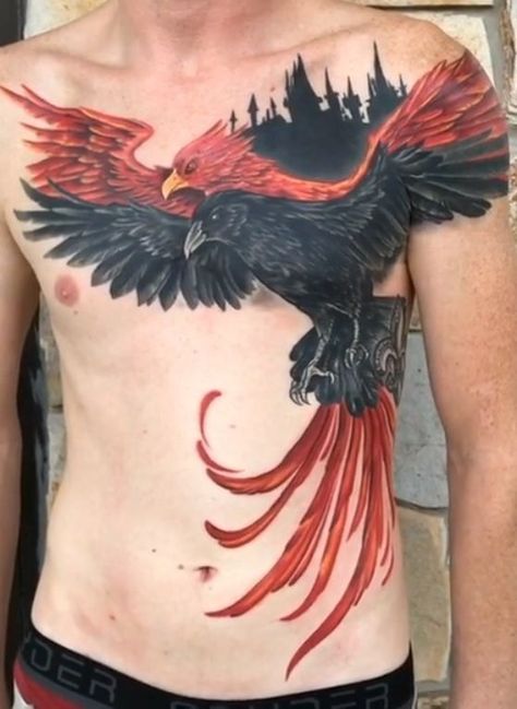 Transcendent Tattoo, Tato Phoenix, Rabe Tattoo, Phoenix Bird Tattoos, Phönix Tattoo, Phoenix Tattoos, Phoenix Tattoo Design, Crow Tattoo, Raven Tattoo