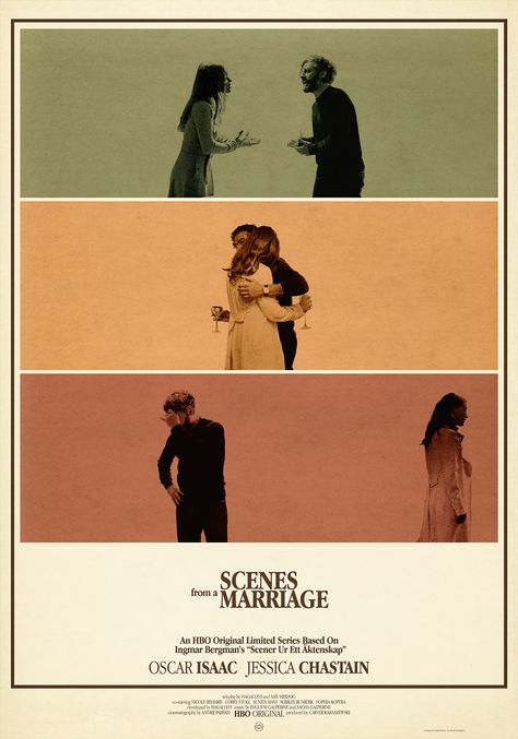 Scenes From A Marriage Jessica Chastain, Jonathan Levy, Scenes From A Marriage, Tv Posters, Posters Movie, Aesthetic Posters, Movies Posters, Ingmar Bergman, I Feel Free