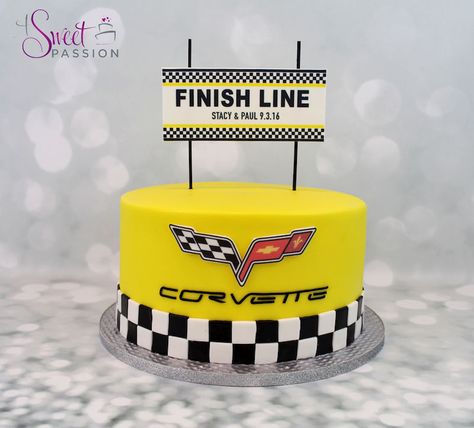 Corvette Groom's Cake Corvette Cake Ideas, Corvette Party Ideas, Corvette Birthday Party Ideas, Corvette Birthday Cake, 50th Birthday Cake For Men, Corvette Birthday, Corvette Cake, Car Cakes For Men, Mojito Cupcakes