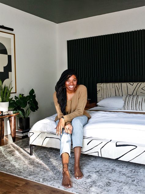 Double Headboard, Moody Interiors, Custom Headboard, Slatted Headboard, The Tile Shop, Diy Headboard, Chic Bathrooms, Building A Deck, Step Inside