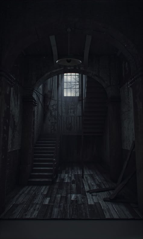 ArtStation - Haunted Hallway, Leon Su Dark Inside House, Haunted Background, Haunted House Interior, Haunted Aesthetic, Scary Room, Haunted Hallway, Haunted Art, Haunted Room, Haunted House Pictures