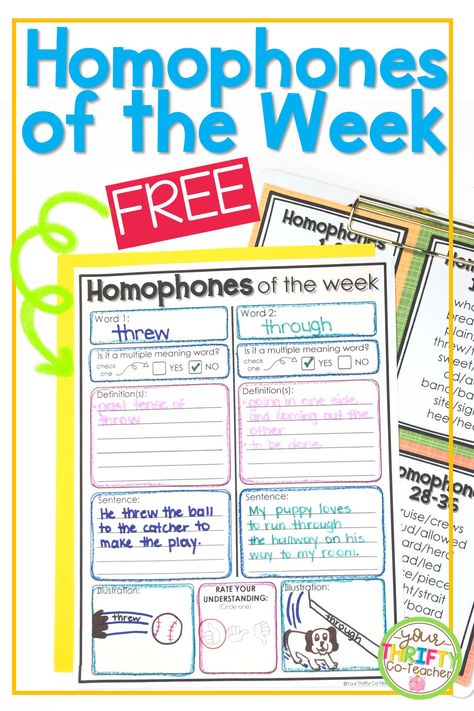 Word Work Activities Upper Elementary, Homophone Activities, Homophones Activities, Teaching Context Clues, Homophones Activity, Third Grade Lesson Plans, Intervention Teacher, Upper Elementary Activities, Upper Elementary Reading