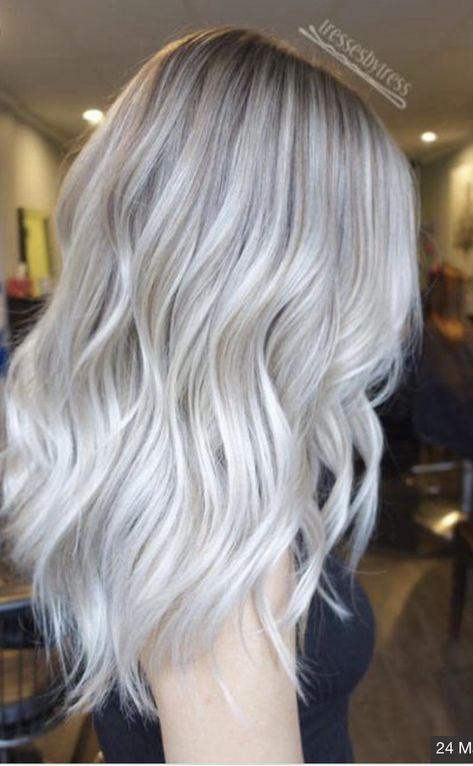 Ashy Hair, Platinum Blonde Hair Color, Balayage Blond, Silver Blonde Hair, Icy Blonde Hair, White Blonde Hair, Silver Blonde, Ash Blonde Hair, Icy Blonde