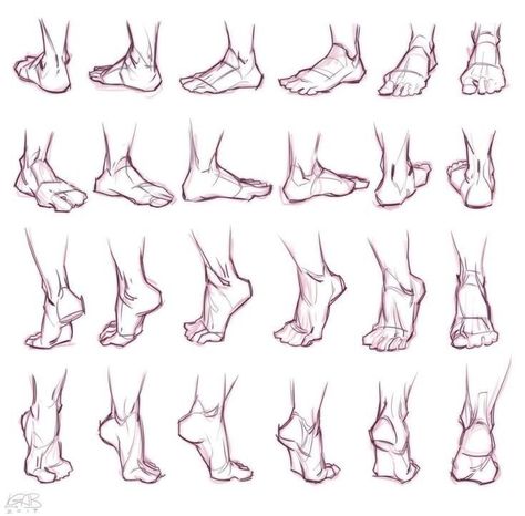 Simplified Feet Drawing, Feet Anatomy Reference Sketch, Pose With Feet Reference, Human Feet Drawing Reference, Human Feet Drawing, Drawing Feet Reference Leg Anatomy, Human Feet Drawing Sketch, Foot Draw Reference, Feet Facing Forward Drawing