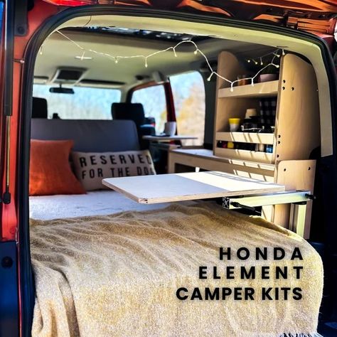 ELifeCampers - Etsy Micro Camper Kitchen, Hippie Van Life, Car Camping Setup, Camp Kitchen Chuck Box, Book Bench, Honda Element Camper, Small Camper Vans, Camping Setup, Suv Camper