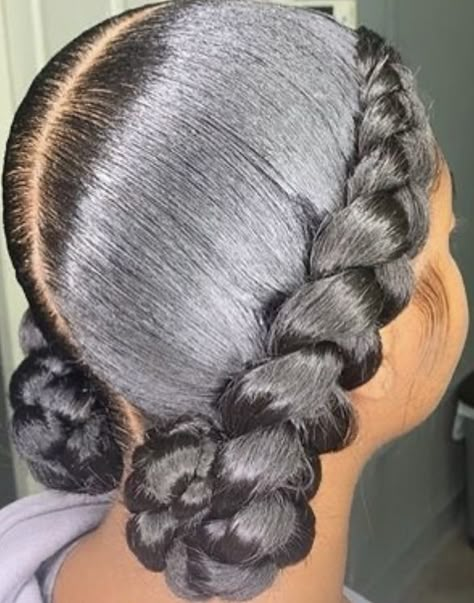 Braid Swoop, Heart Side Swoop, Braid Swoop Hairstyles, Swoop With Braid Ponytail, How To Do A Swoop Ponytail With Braids, Frontal Wig Hairstyles, Beautiful Black Hair, Black Ponytail Hairstyles, Cute Braided Hairstyles