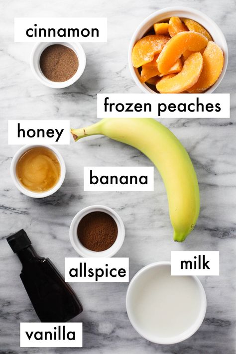 Easy Peach Banana Smoothie Recipe (So Creamy!) Smoothie King Recipes, Peach Banana Smoothie, Peach Smoothie Recipes, Peach Smoothie, Breakfast Easy, Smoothie King, Banana Smoothie Recipe, Belly Fat Drinks, Banana Milk