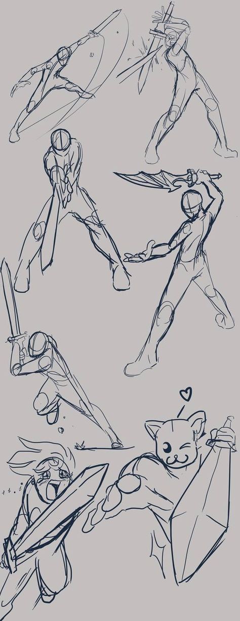 Dynamic sword poses by Master-sweez on DeviantArt Drawing Body Poses, Gesture Drawing, Dress Drawing, Poses References, Figure Drawing Reference, Body Drawing, Anatomy Art, Art Poses, Art Tutorials Drawing