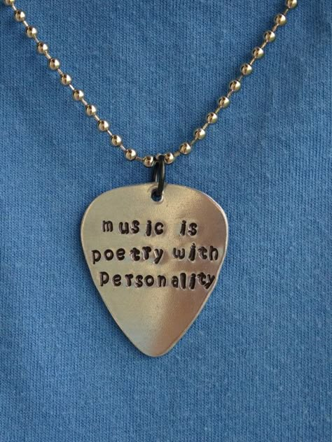 Music is Poetry With Personality Guitar Pick by PaperSweetHearts, $12.50 Guitar Ring, Guitar Pick Jewelry, Pick Necklace, Guitar Pick Necklace, Norwegian Wood, Driver Era, Music Jewelry, Music Aesthetic, Funky Jewelry